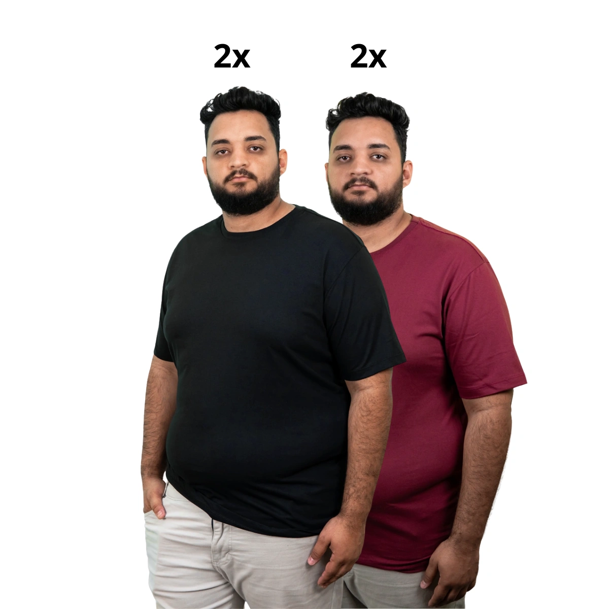 Kit 4 Camisas Plus Size Masculina Lisa Algodão Premium - Imagem 19