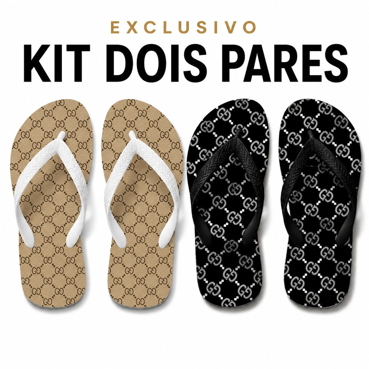 Kit 2 Chinelos Feminino Gucci