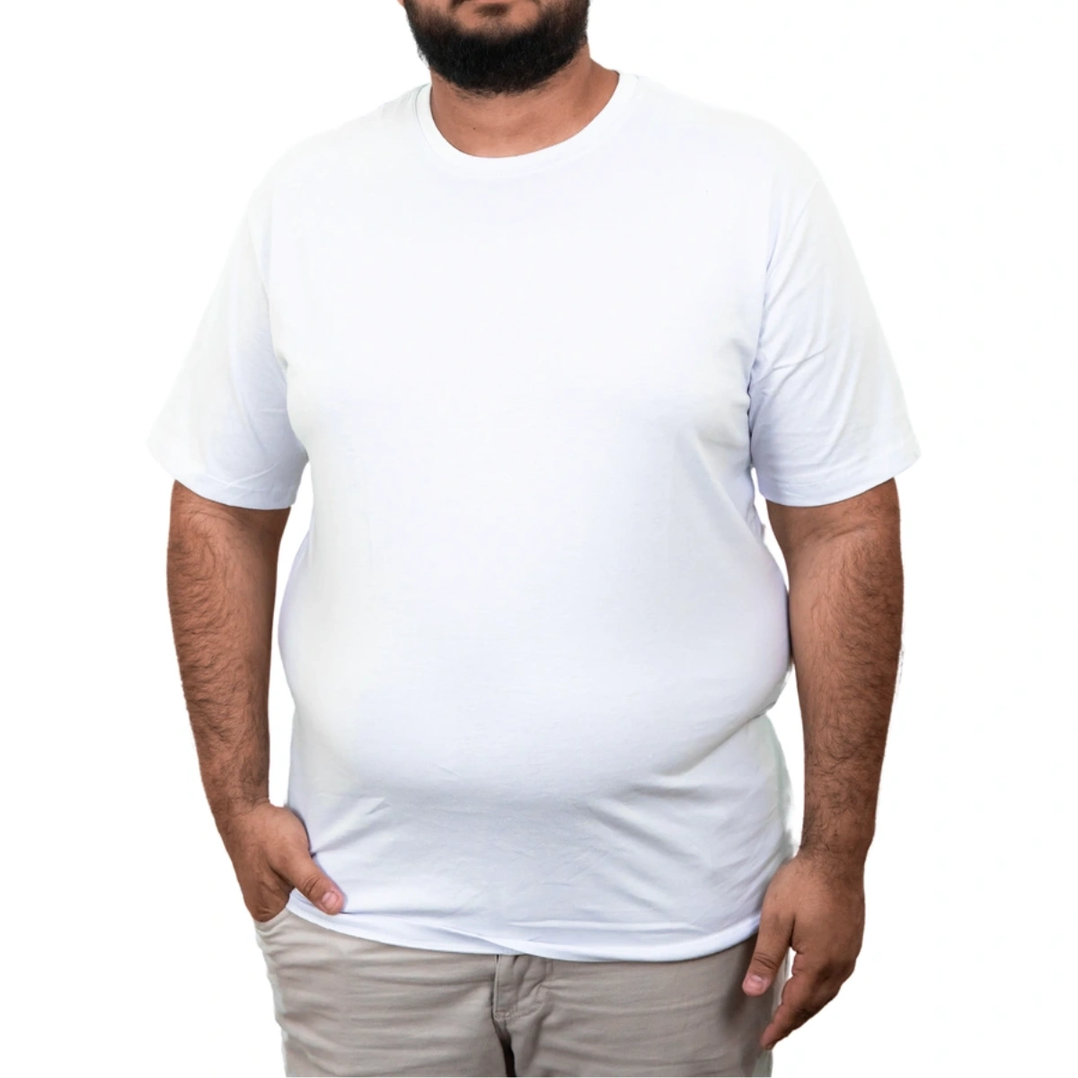 Kit 3 Camisas Plus Size Masculina Lisa Algodão Premium