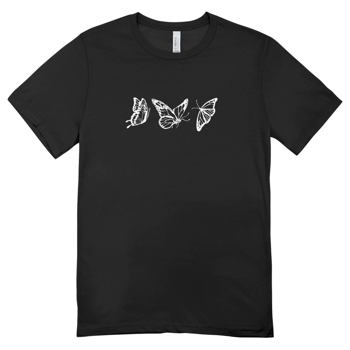 Camisa Feminina Baby Look De Borboletas - Imagem 3