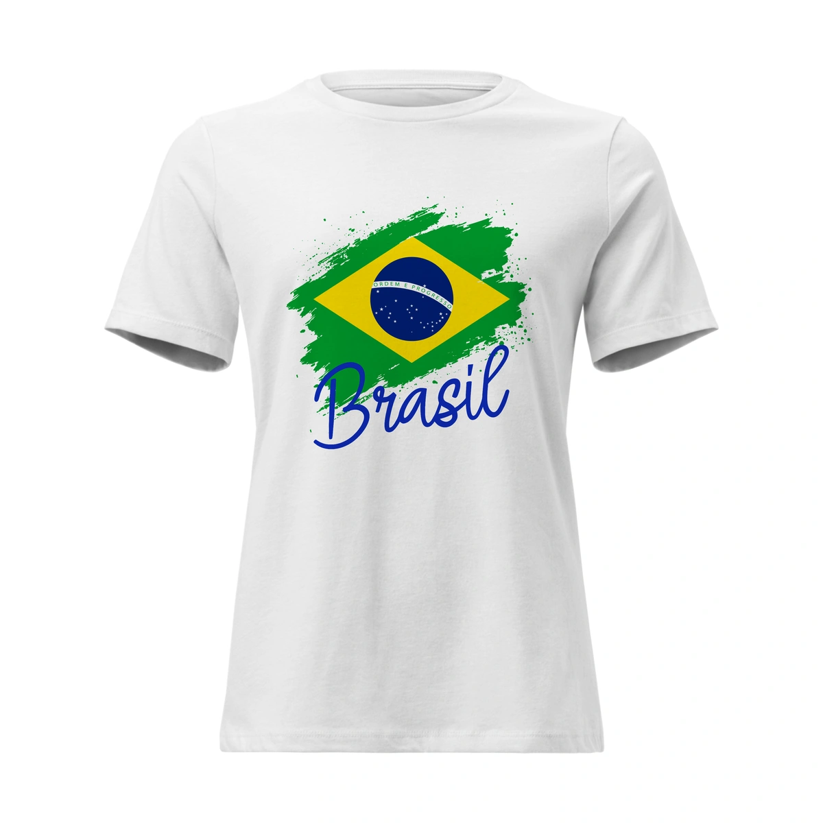 Camisa Feminina Baby Look Bandeira Brasil