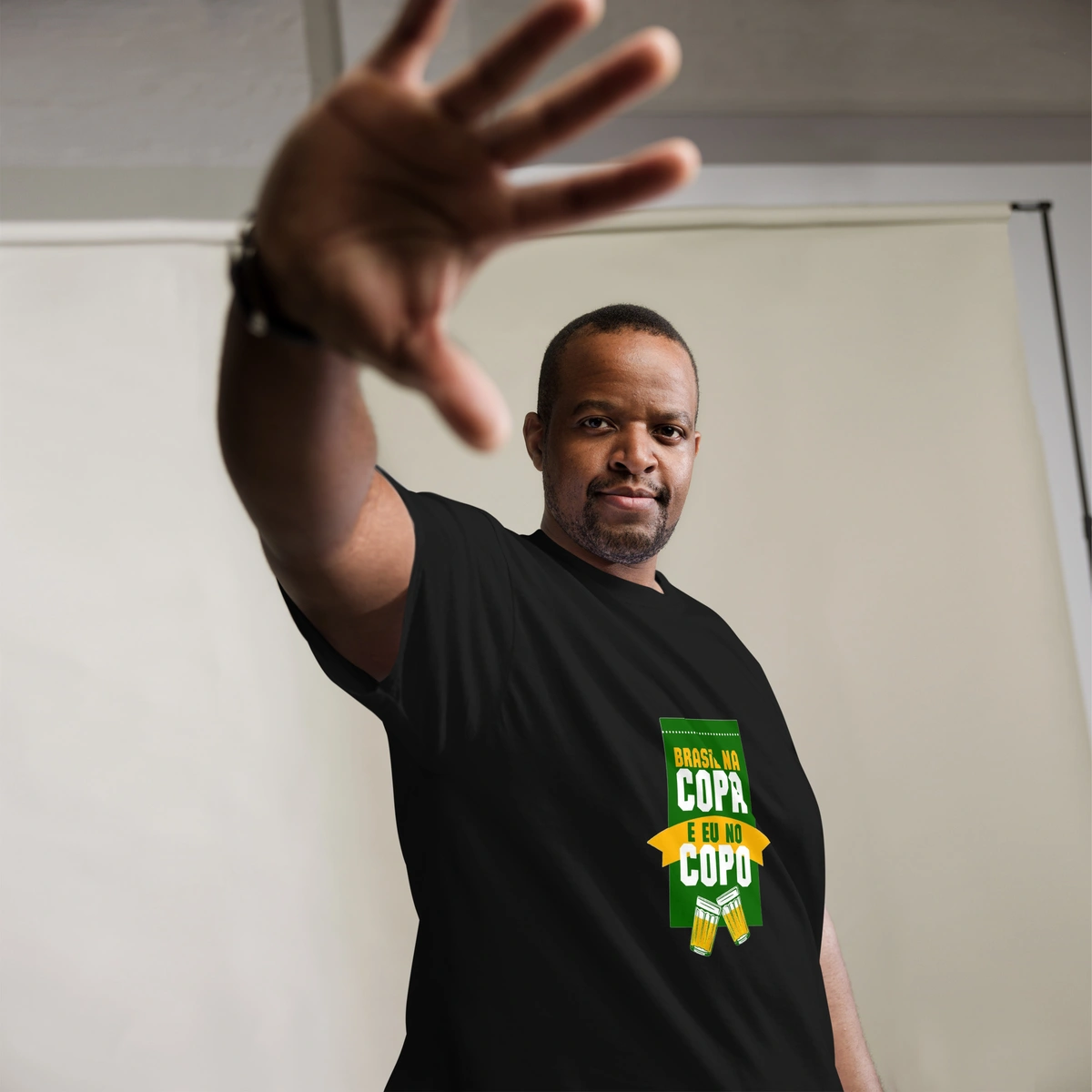 Camisa Masculina Plus Size Brasil na Copa do Mundo Eu no Copo - Imagem 7