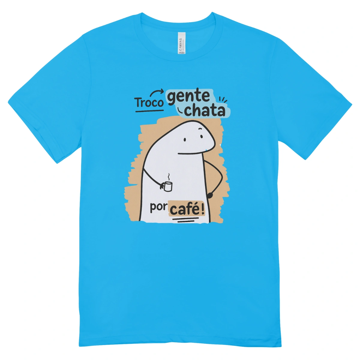Camisa Feminina Baby Look Troco Gente Chata Por Cafe - Imagem 5