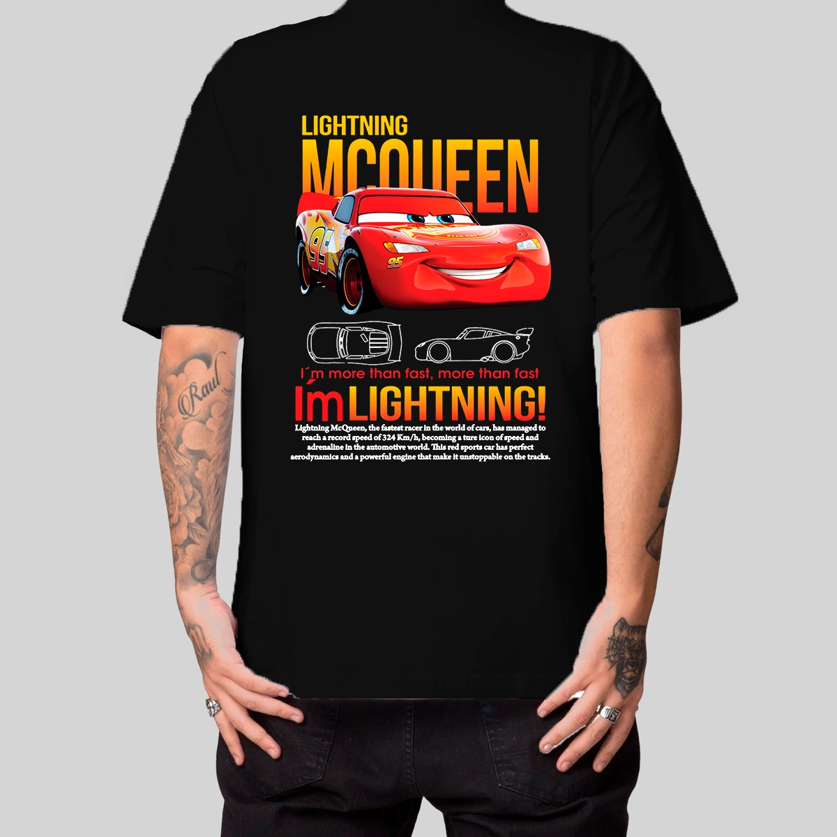 Camisa Oversized Relâmpago McQueen e Sally Carrera
