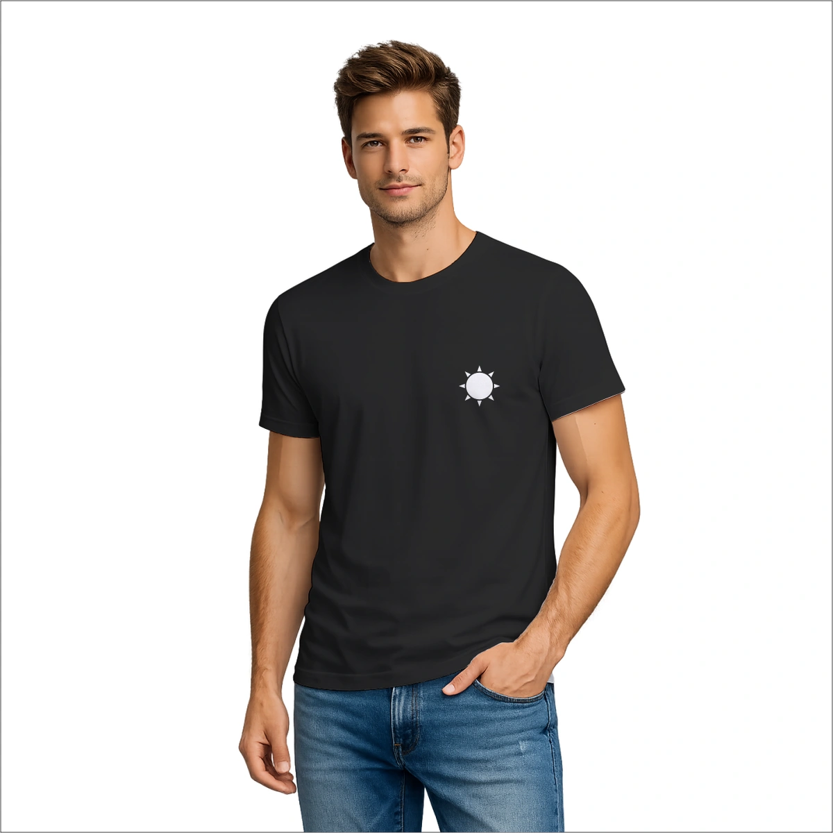 Camiseta Masculina Dia dos Namorados Metade Sol - Imagem 3
