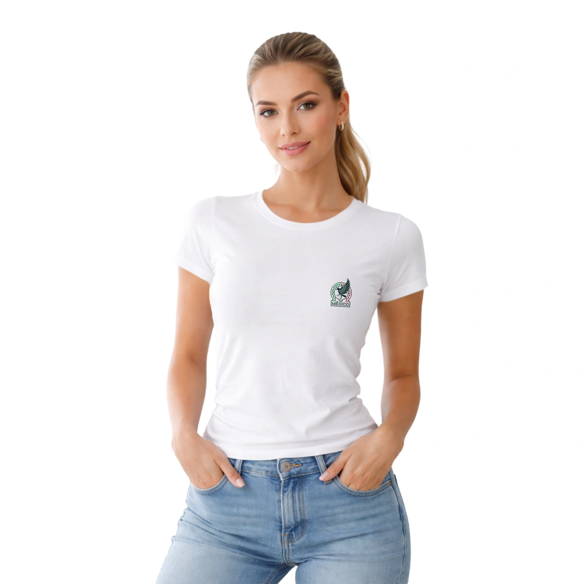 Camisa Feminina Baby Look Brasão México - Imagem 7