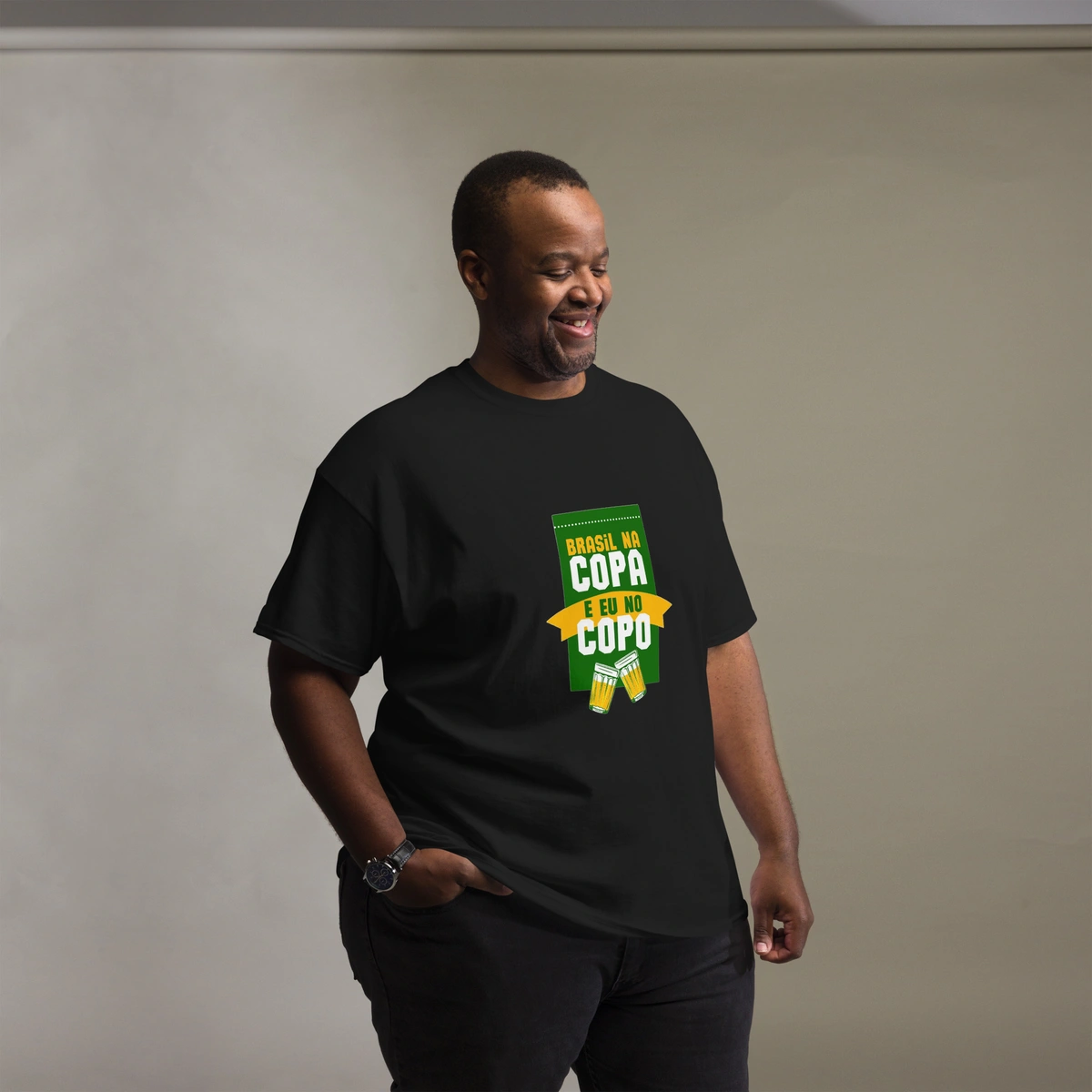 Camisa Masculina Plus Size Brasil na Copa do Mundo Eu no Copo - Imagem 6