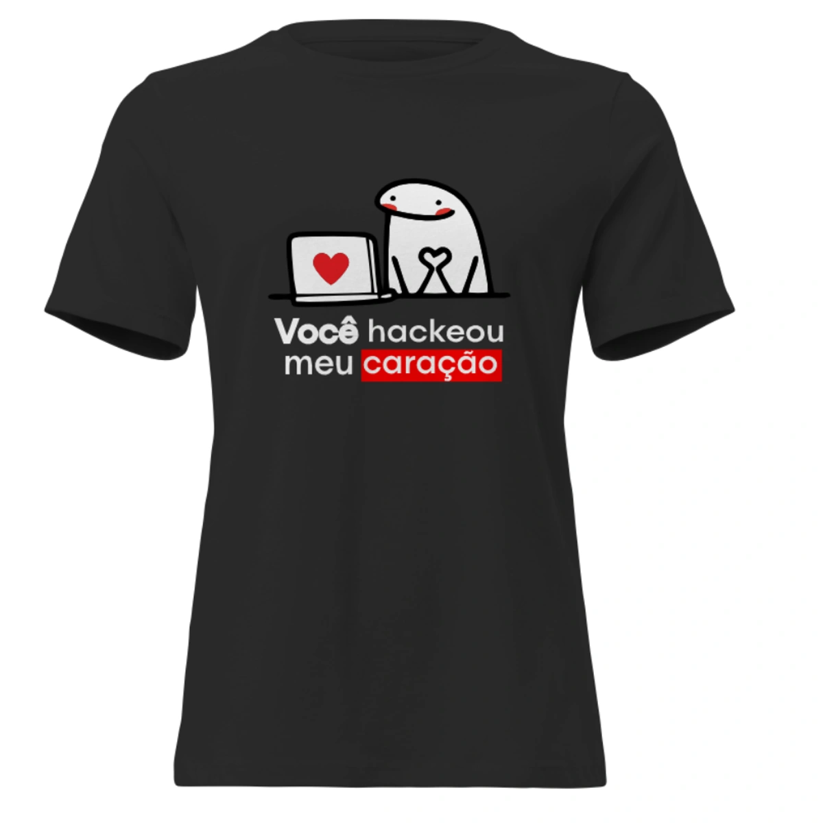 Camisa Feminina Baby Look Dia dos Namorados Você Hackeou Meu Coração