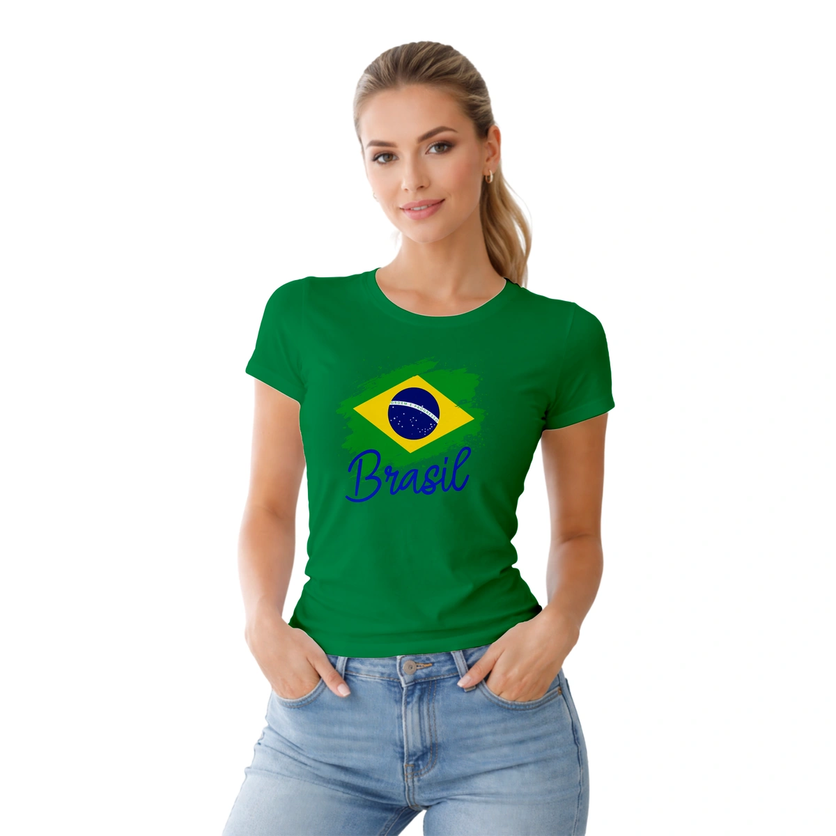 Camisa Feminina Baby Look Bandeira Brasil - Imagem 22