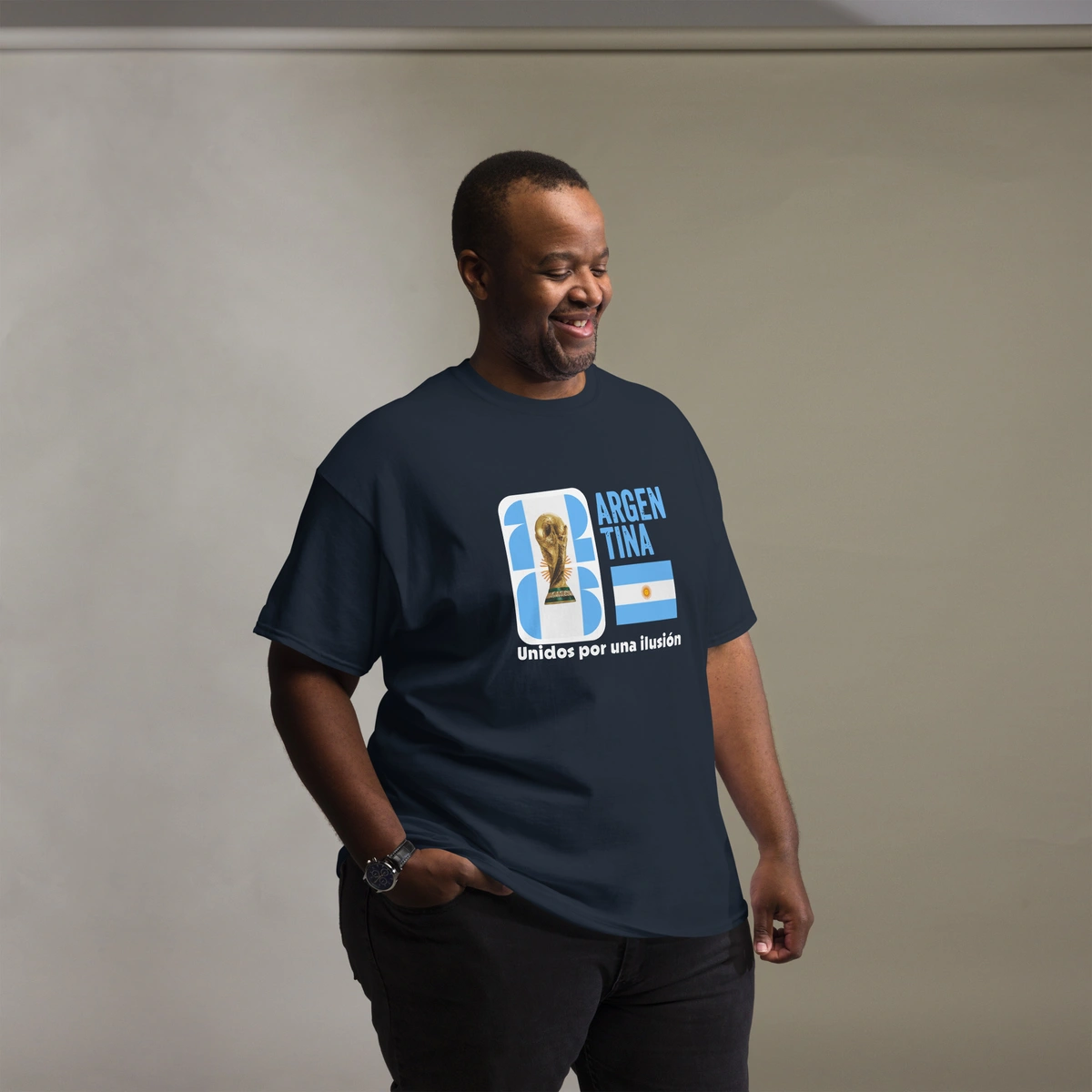 Camisa Masculina Plus Size Argentina Unidos por Una Ilusión