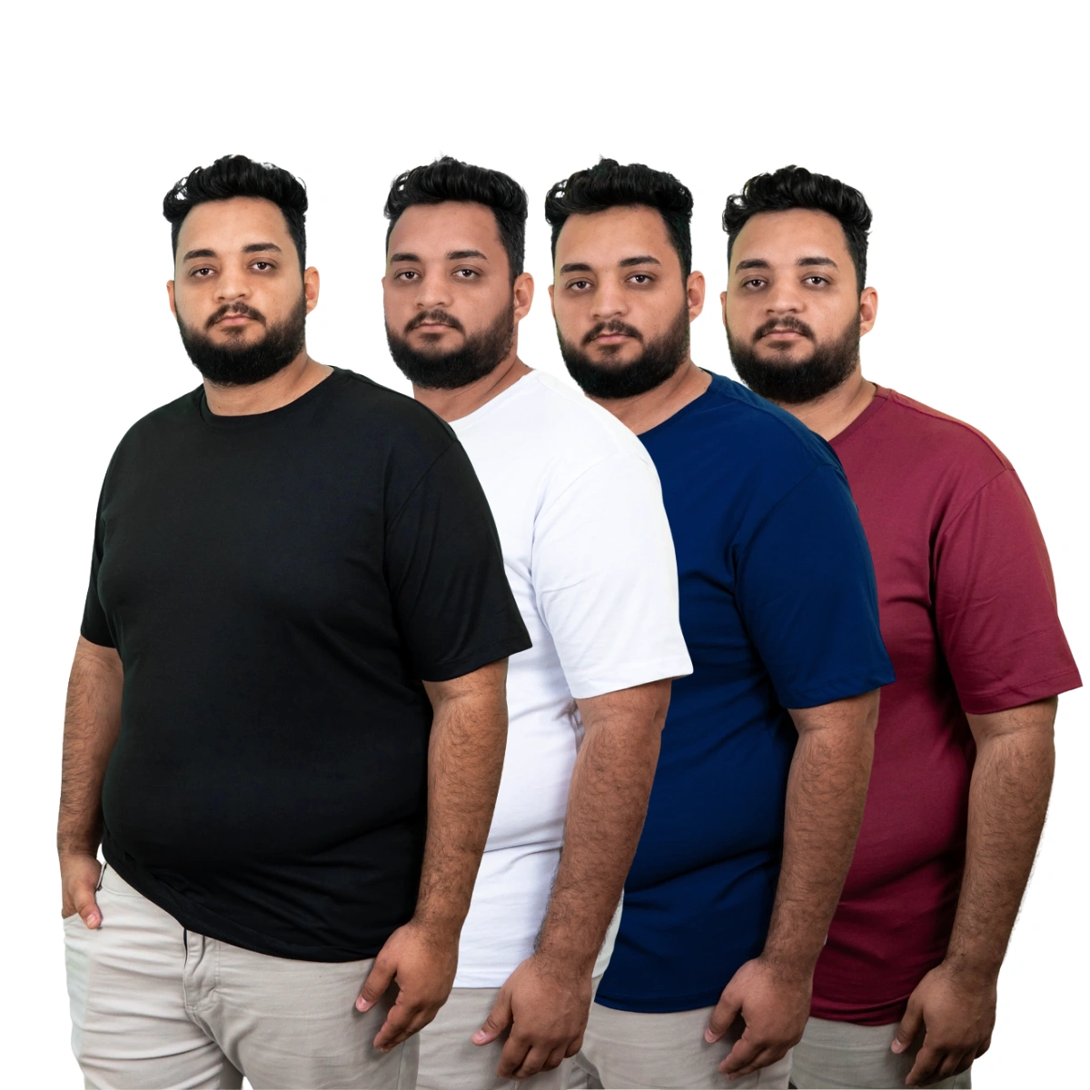 Kit 4 Camisas Plus Size Masculina Lisa Algodão Premium - Imagem 21
