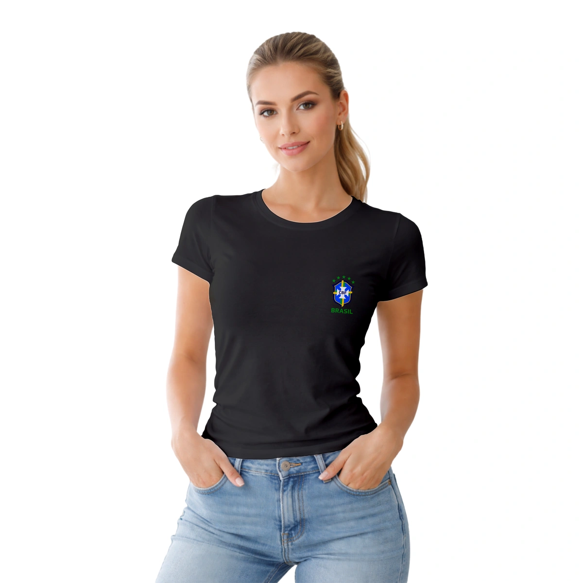 Camisa Feminina Baby Look Brasil Varias Estampas - Imagem 6