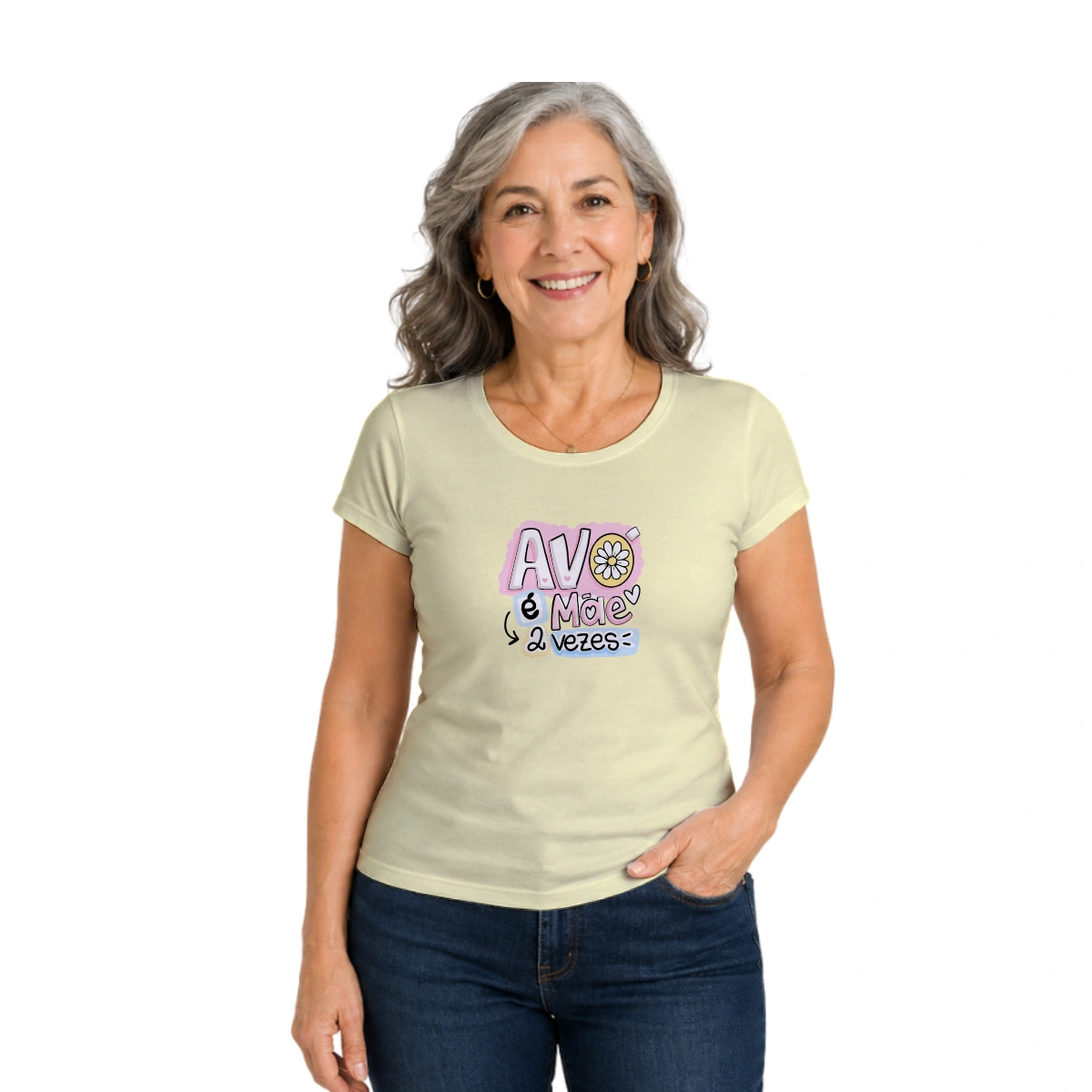 Camisa Feminina Baby Look Dia dos Avós Avó é Mãe 2 Vezes - Imagem 15