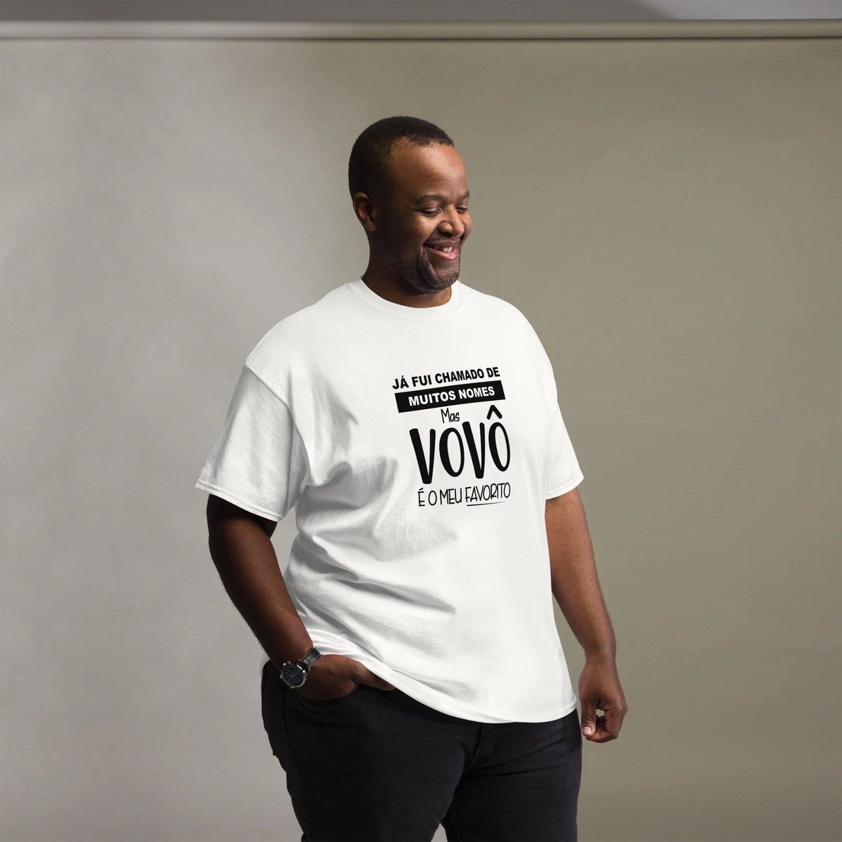 Camisa Masculina Plus Size Já Fui Chamado de Muitos Nomes Mas Vovô é o Meu Favorito