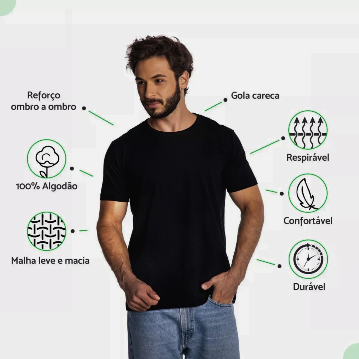 Kit 10 Camisas Masculina Lisa Algodão Premium Abuzze - Imagem 9