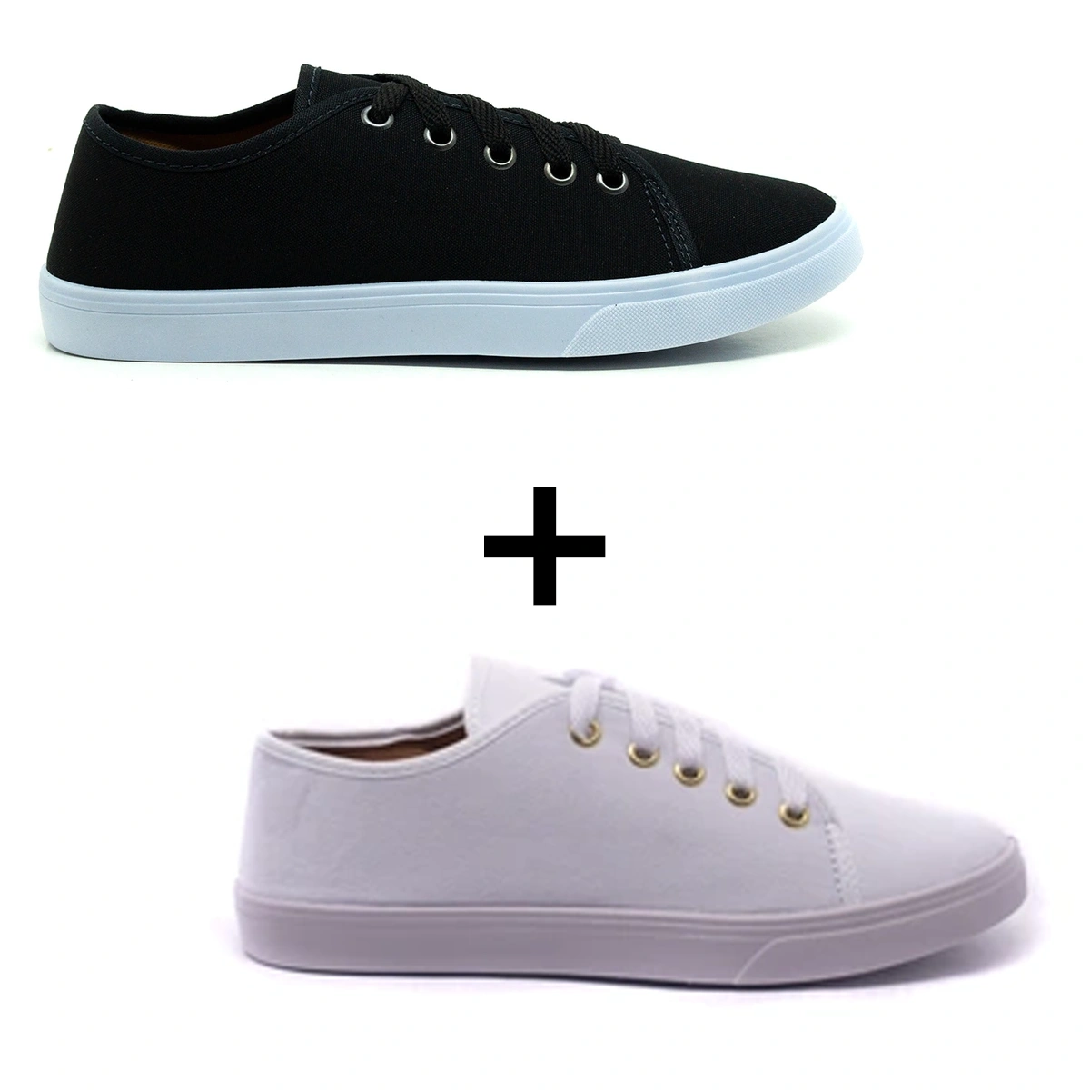 Kit 2 Pares De Tênis Feminino Casual Liso - Imagem 2