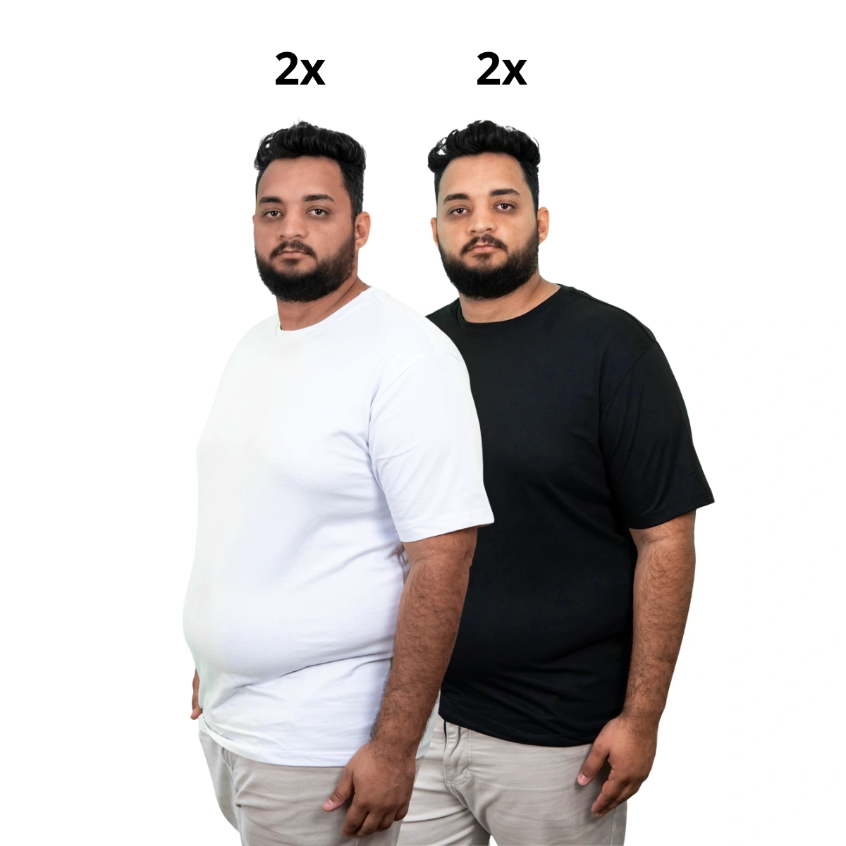 Kit 4 Camisas Plus Size Masculina Lisa Algodão Premium - Imagem 18