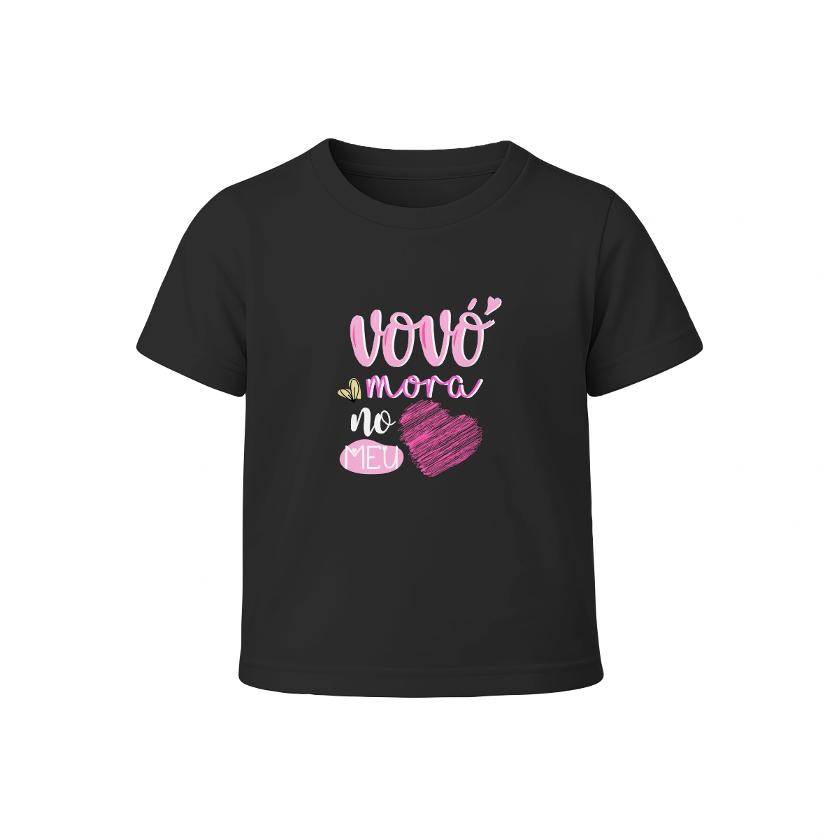 Camiseta Infantil Menina Dia dos Avós Vovó Mora no Meu Coração
