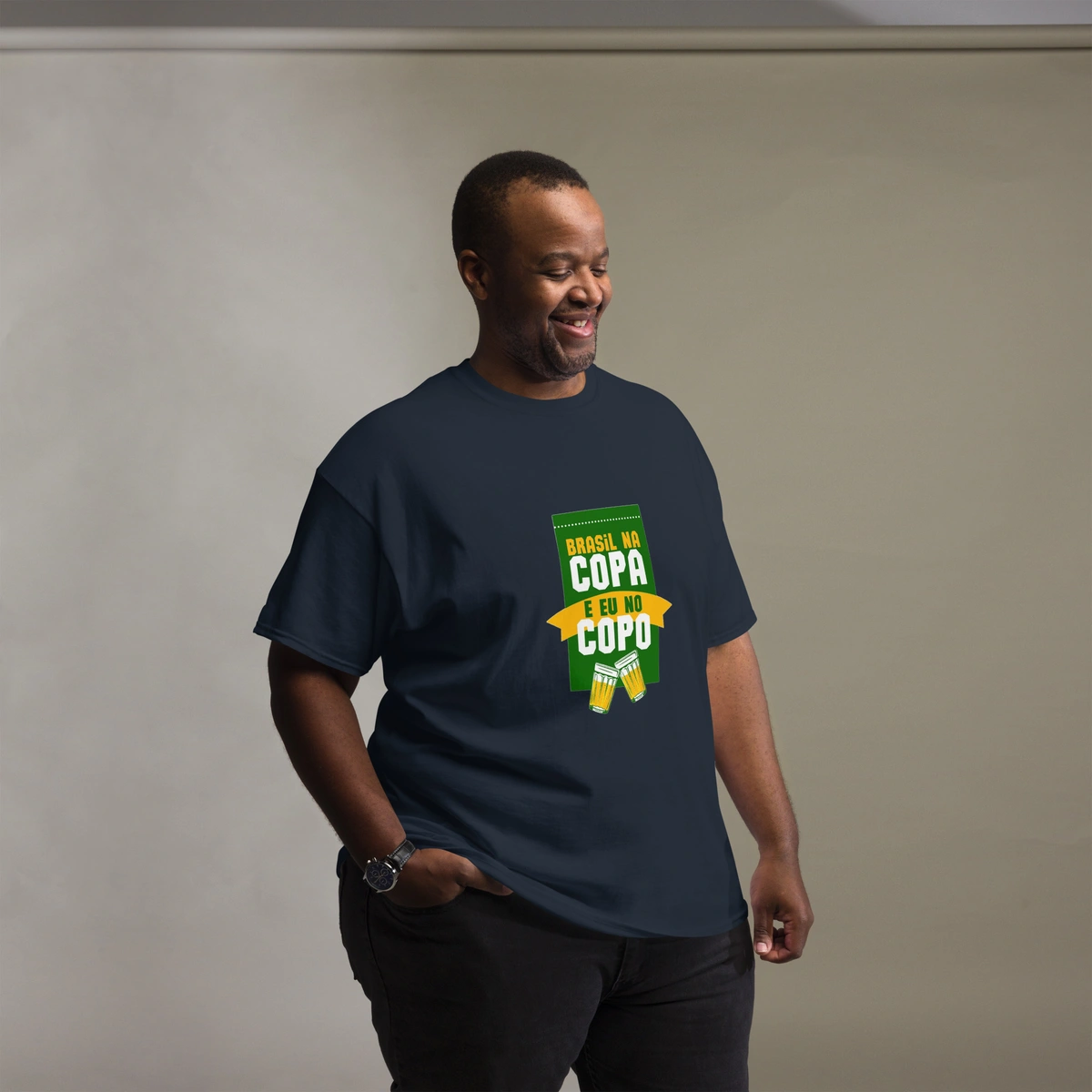Camisa Masculina Plus Size Brasil na Copa do Mundo Eu no Copo - Imagem 11
