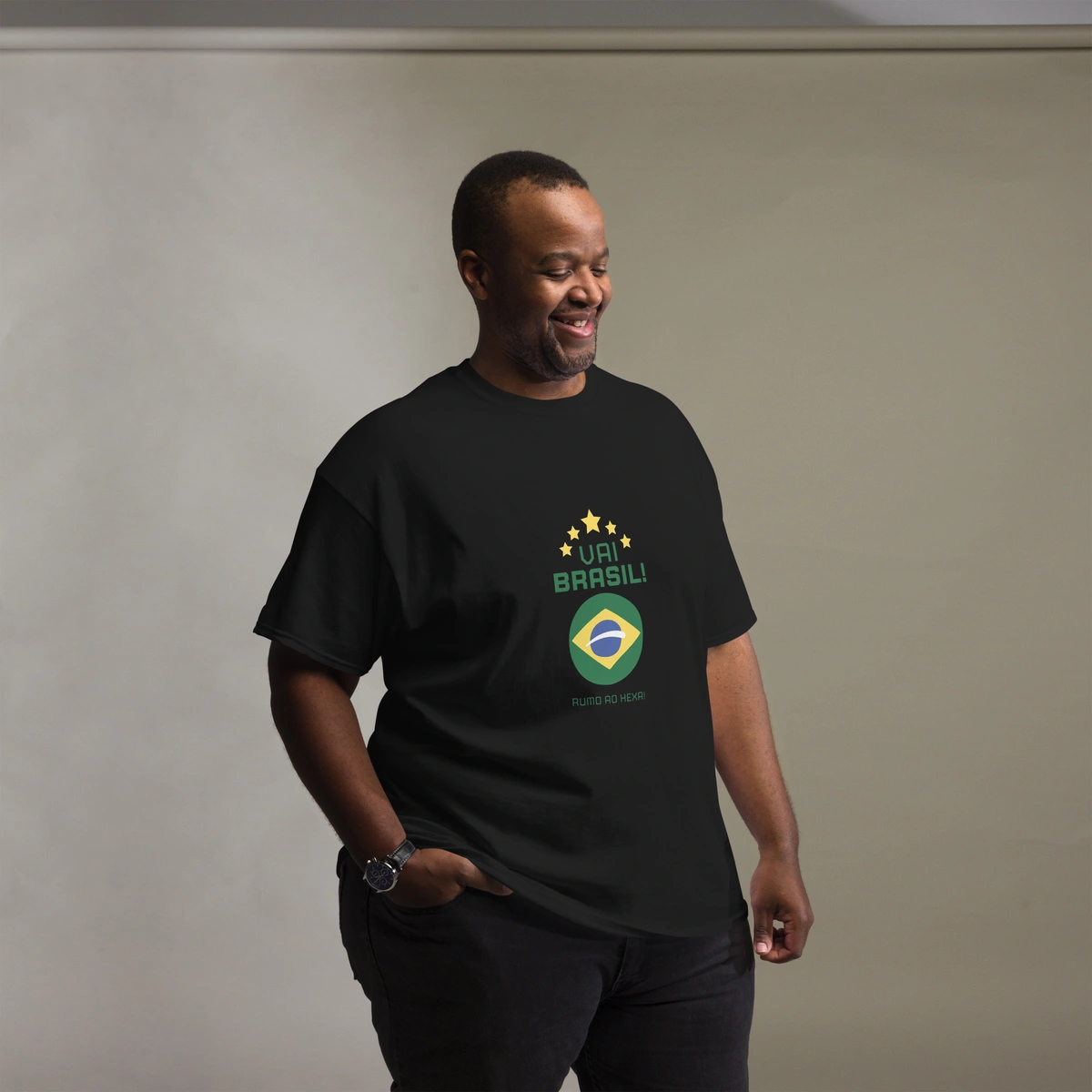 Camiseta Masculina Plus Size Vai Brasil
