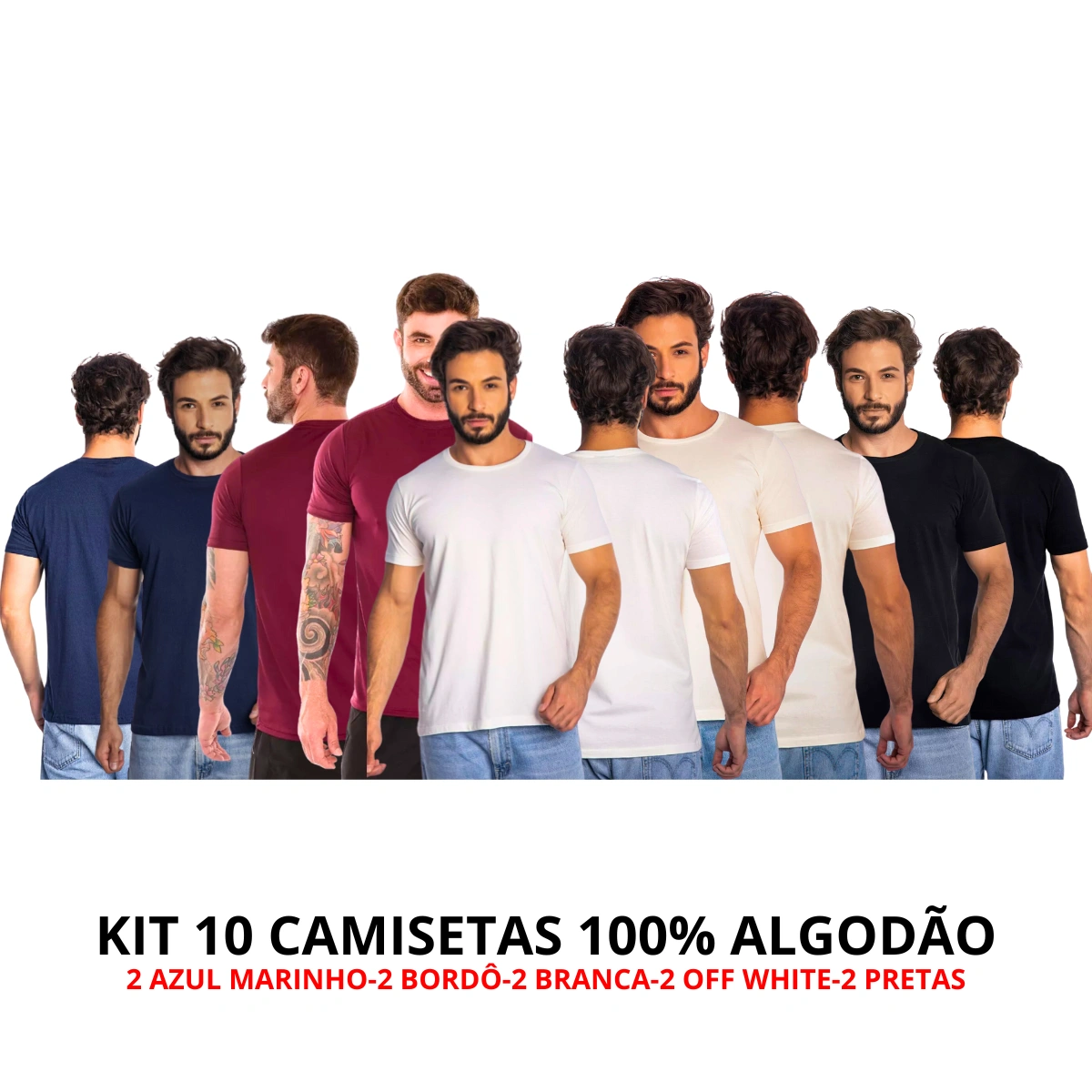 Kit 10 Camisas Masculina Lisa Algodão Premium Abuzze - Imagem 23