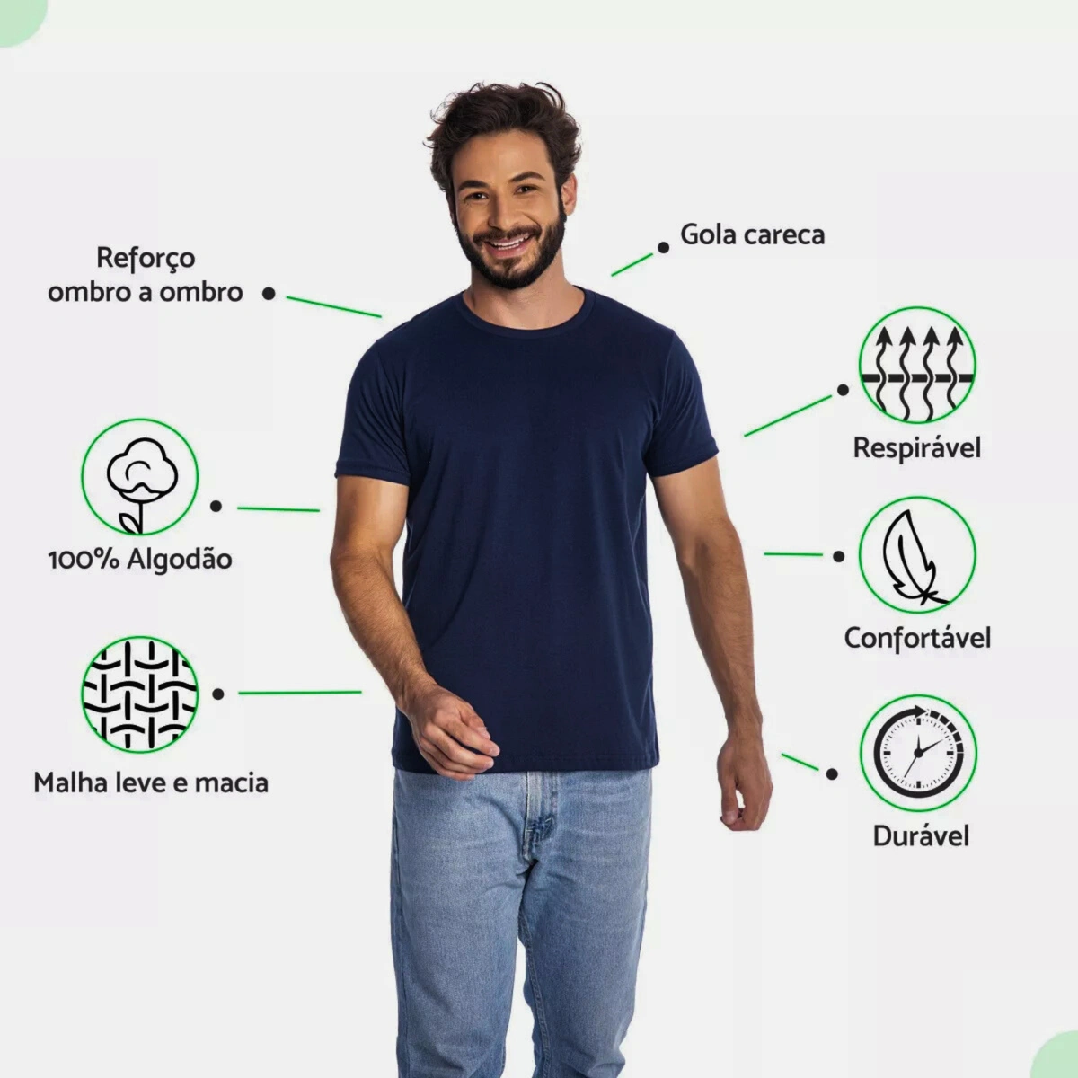 Kit 10 Camisas Masculina Lisa Algodão Premium Abuzze - Imagem 43