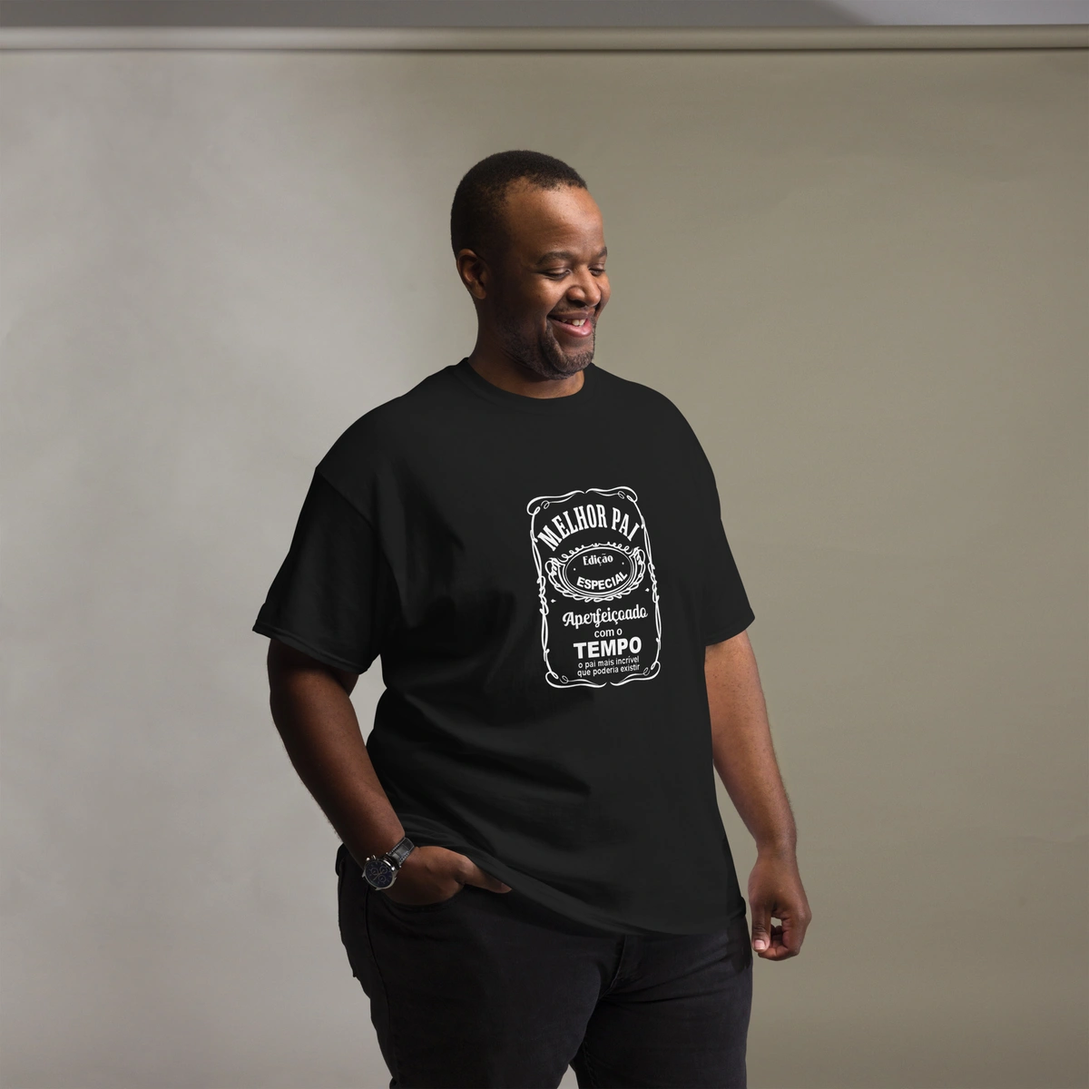 Camisa Masculina Plus Size Aperfeiçoado Com O Tempo
