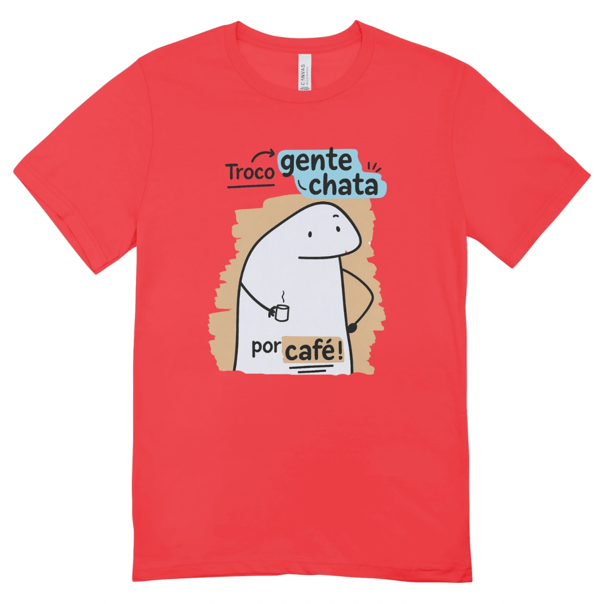 Camisa Feminina Baby Look Troco Gente Chata Por Cafe - Imagem 7