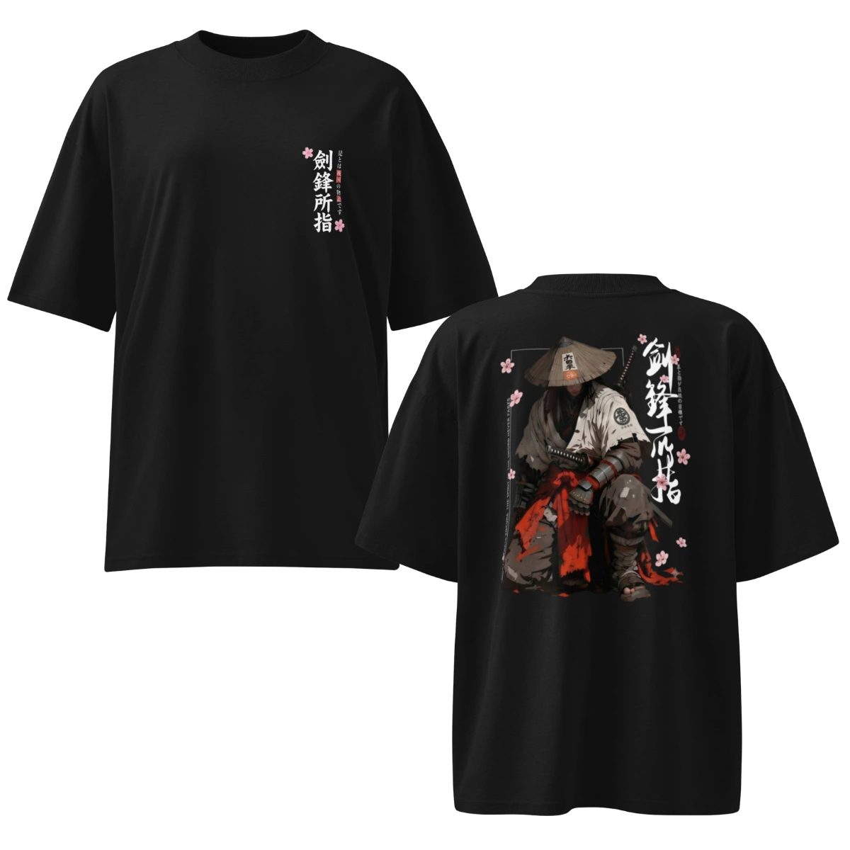 Camiseta Masculina Oversized Samurai Sakura