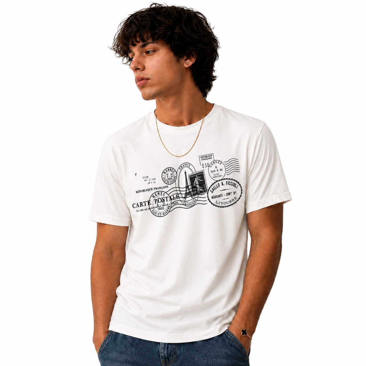 Camiseta Masculina Cartão Postal - Imagem 6