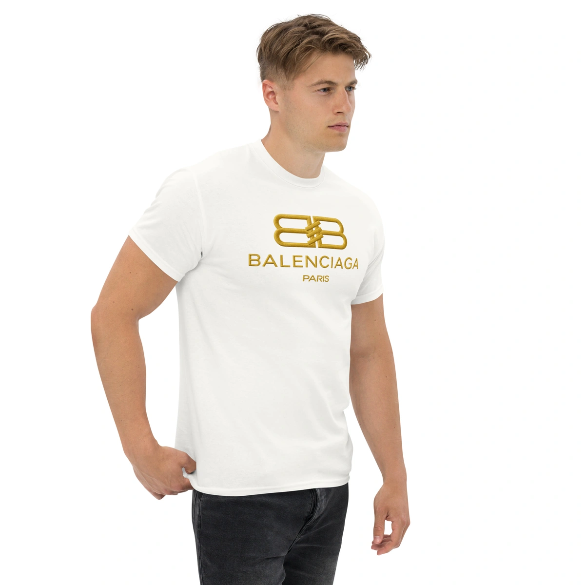 Camiseta Masculina Balenciaga Gold - Imagem 30