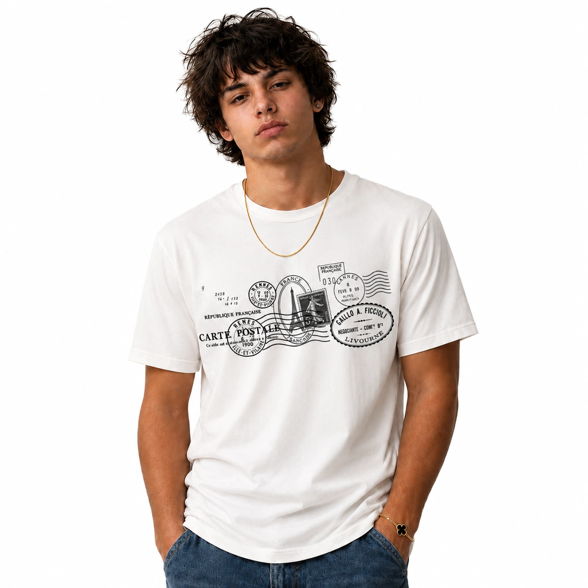 Camiseta Masculina Cartão Postal - Imagem 4