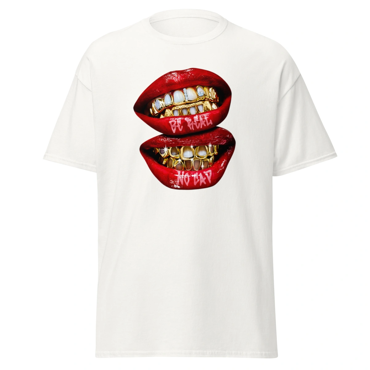 Camisa Feminina Baby Look Gold Lips